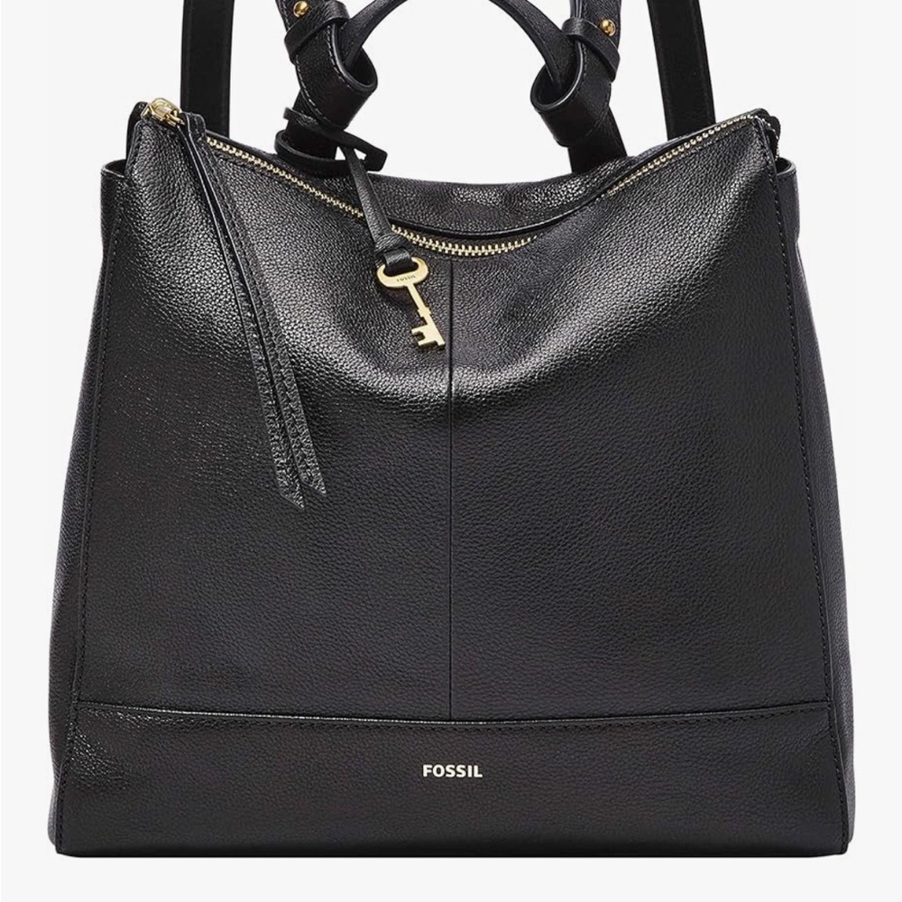 Fossil Elian Black Leather Women's backpack